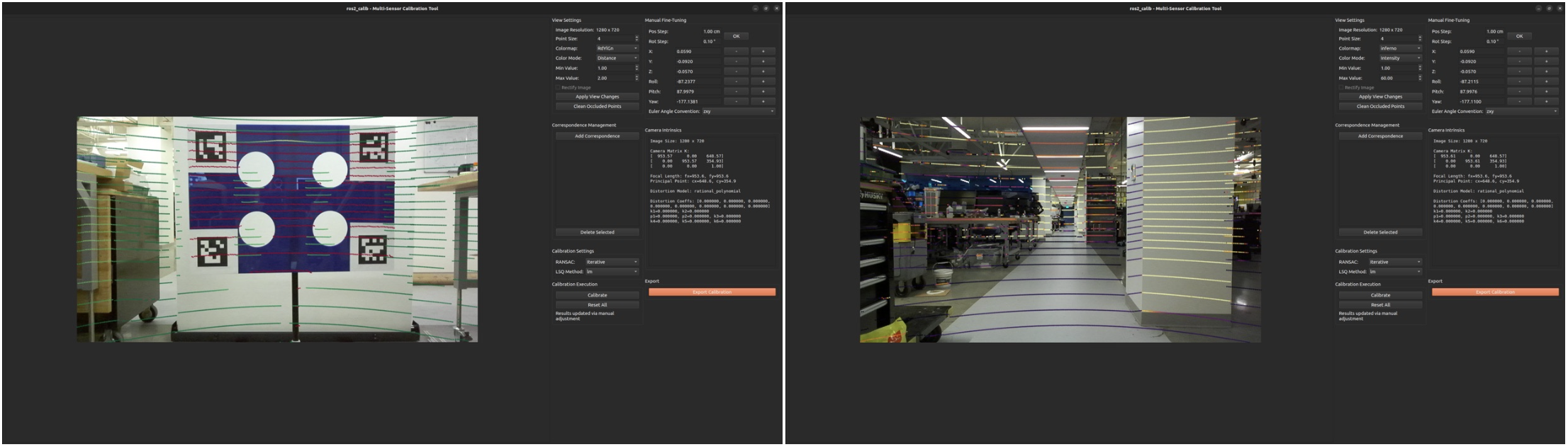 ZED 2i and RS-LiDAR-32 sensor calibration