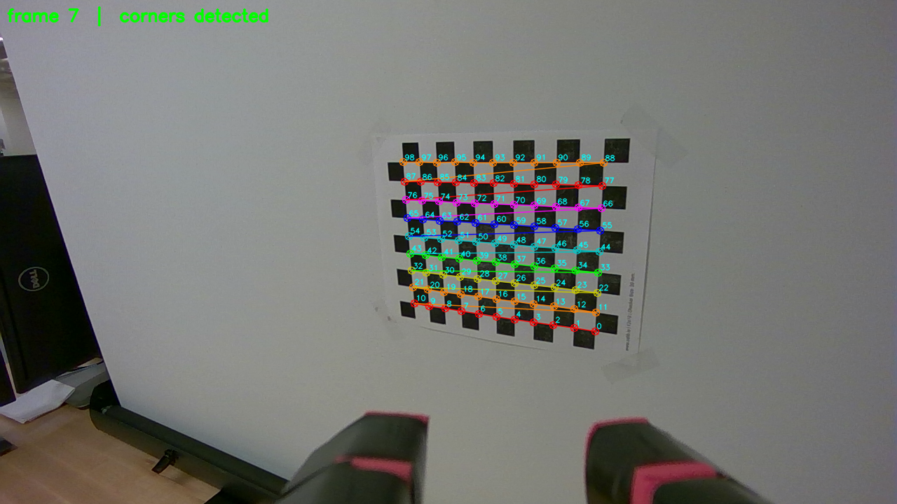 Hand-eye calibration setup